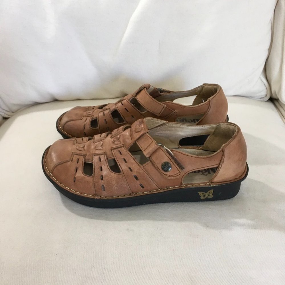 Alegria Pesca Cognac Brown Leather Shoe